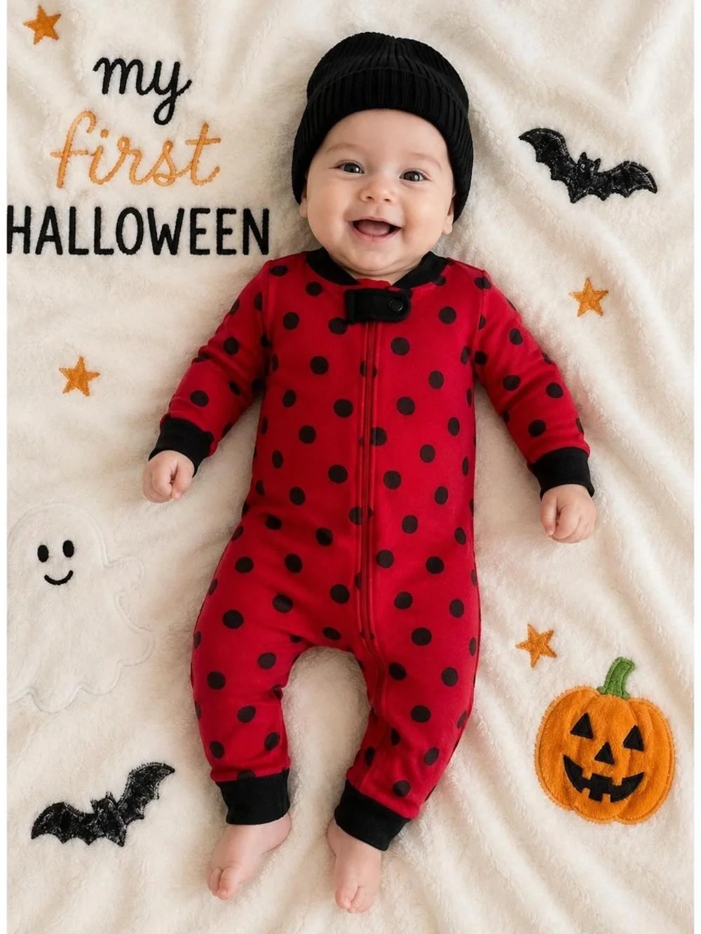 Hanna Andersson Ladybug Pajamas 6-12 Months Sleeper